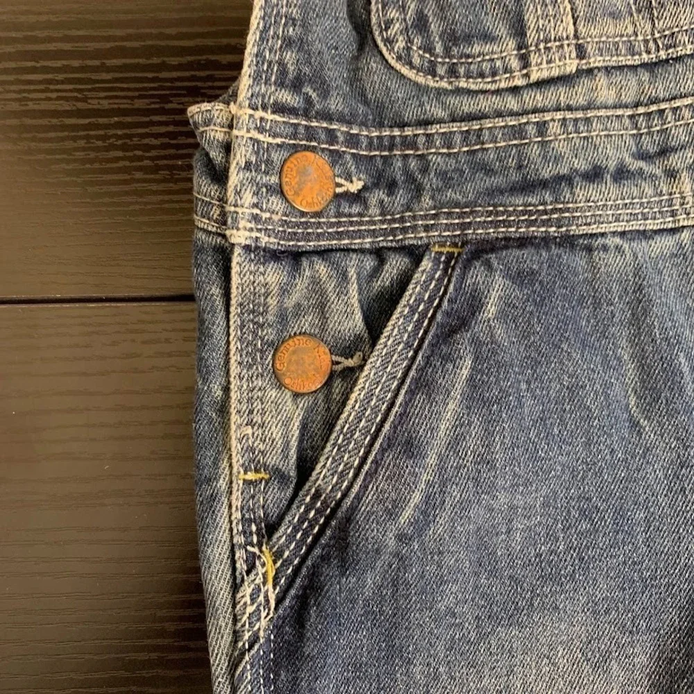 Genuine Kids From Oshkosh Denim Bib Overalls Adjustable Straps Toddler Size 2T - Picture 3 of 6